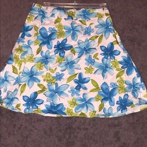 Caribbean blue floral skirt